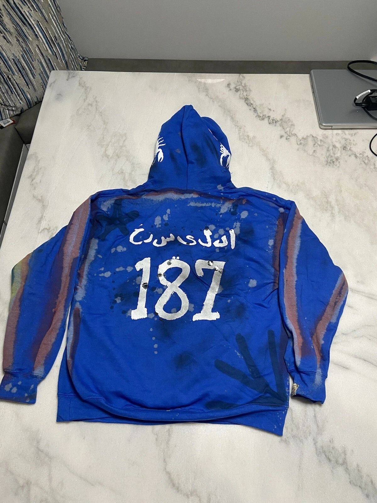 HERMÈS Felpa con cappuccio Westside Gunn Hitler indossa Hermes 8 9 10 Rebirth 187 taglia Large blu GxFR