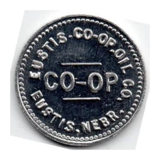 EUSTIS CO-OP. OIL CO. • GOOD FOR 10¢ IN TRADE • EUSTIS, NE. • TC-165215