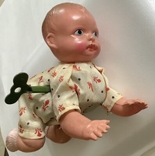 Vintage Wind-Up Celluloid Crawling Baby  Made in Occupied Japan