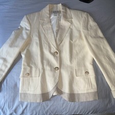 Harv Bernard Casual White Blazer Woman s Size 10