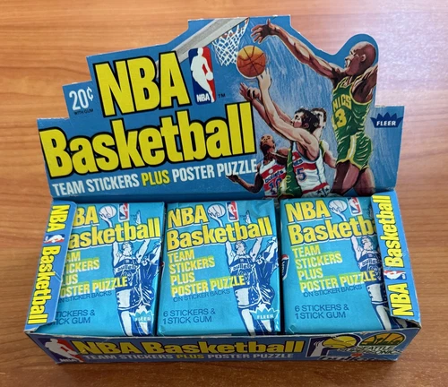 vintage 1978-1979 FLEER BASKETBALL TEAM STICKERS WAX BOX 24 PACKS