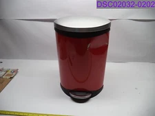 DENTED Safco Red Step-On Receptacle Trash Can P/N 9901RD