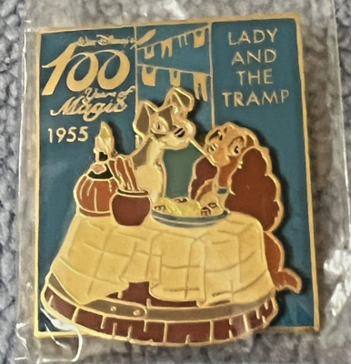 【希少・ヴィンテージ】1955　Lady and the TRAMP　ピンバッチ Disney JAPAN Pin on Pin LADY AND THE TRAMP 1955 