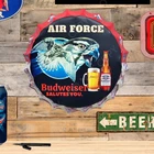 Vintage Style 1980s Budweiser Salutes You Air Force Beer Metal Sign bar decor