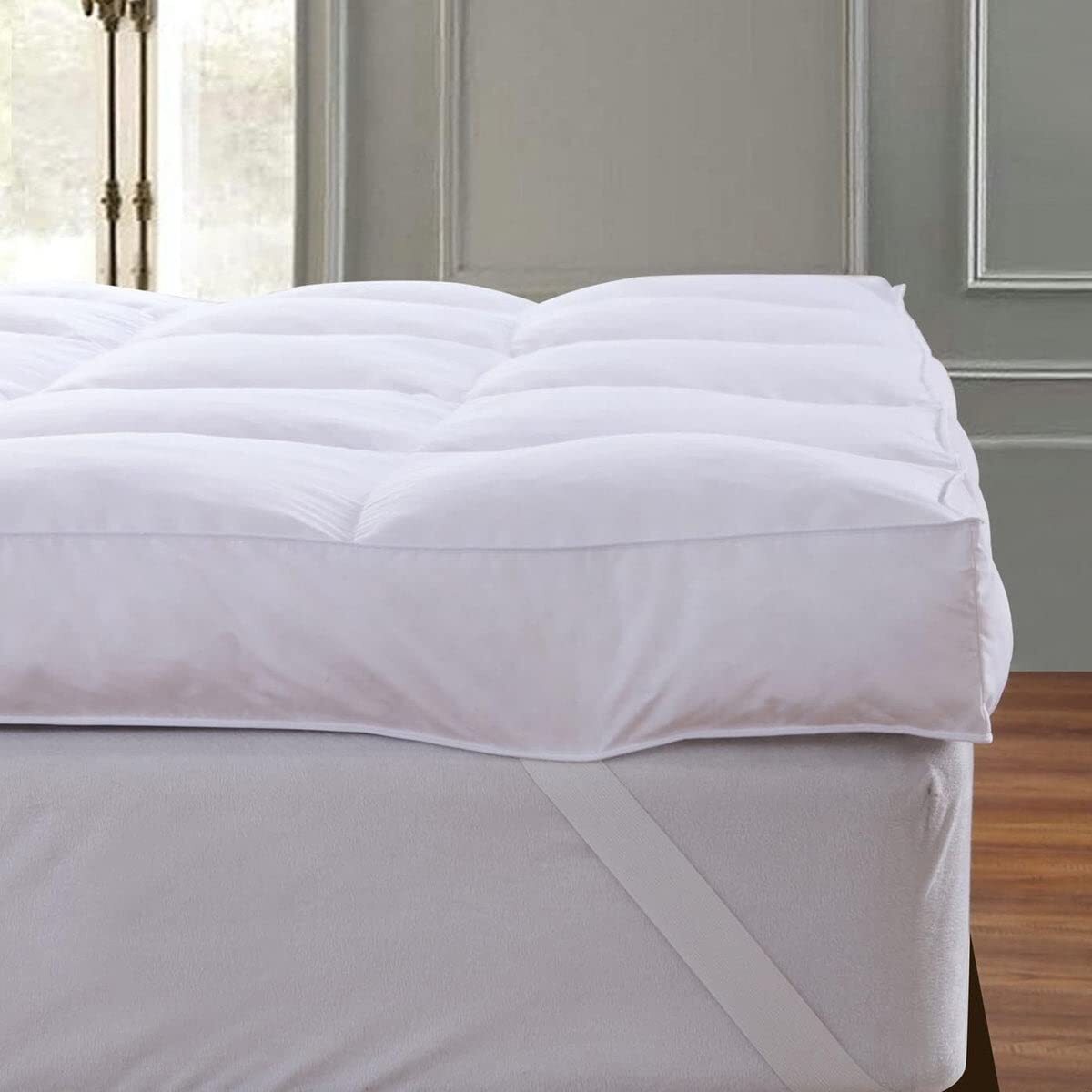Mattress Topper Queen, Extra Soft Pillow Top Mattress Topper Queen for Firm B...-image