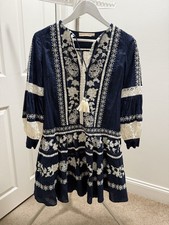 Tory Burch Navy Embroidered Dress