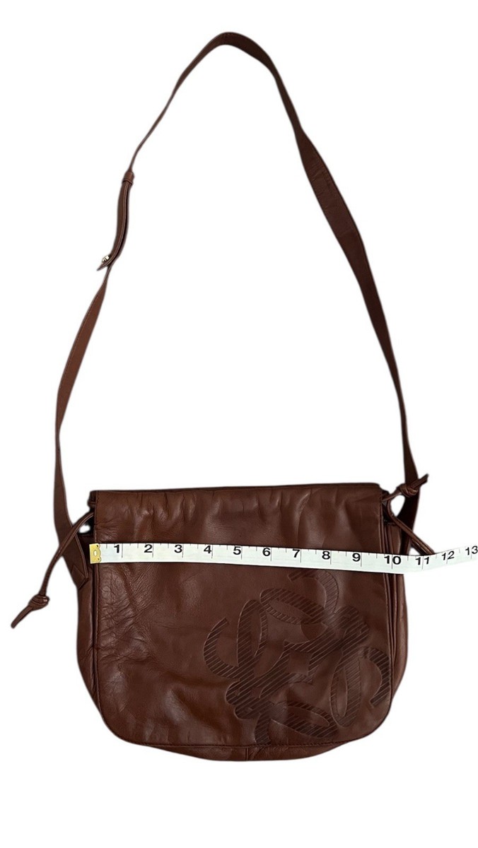 LOEWE MADRID 1846 ブラウンショルダーバッグ VTG Loewe Madrid 1846 Anagram Nappa Brown Leather Gold Hardware
