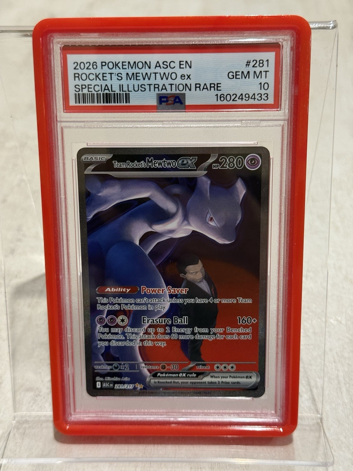 2026 POKEMON ASC EN-ASCENDED HEROES 281 TEAM ROCKET'S MEWTWO EX SIR PSA 10