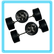 Chrome Colored 11x31mm 5 Spoke Rims W Rubber Tires 164 Scale Die-cast 2 Sets Chrome Colored 11x31mm 5 Spoke Rims W Rubber Tires 164 Scale Die-cast 2 Sets
