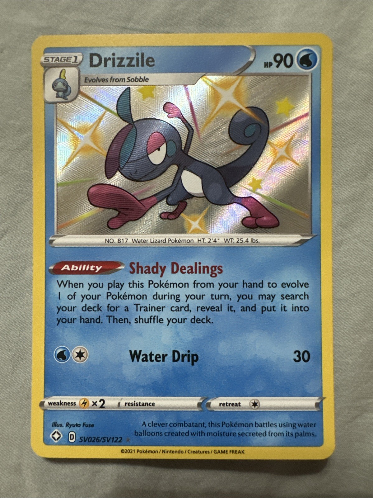 Pokemon Drizzile Shiny Holo Rare Shining Fates: Shiny Vault SV026/SV122 NM