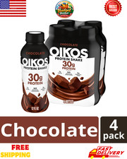 Oikos Protein Shake, Shelf Stable, Chocolate, 30g Protein, 12 fl oz, 4 Count  Bo