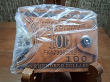 US 100 Dollar Bill Faux Leather Bifold Wallet Card Holder Button Purse NEW