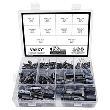 400V 10Values Electrolytic Capacitor Assortment 158Pcs Kit 1Uf to 100Uf Aluminum