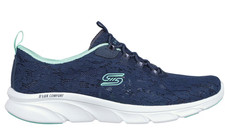 Image of SKECHERS DLUX COMFORT SLIP ON TRAINERS NAVY WHITE SIZE 6 EU 39 RRP £64.00