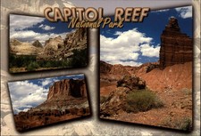 Capitol Reef National Park Utah rock formations blue sky multiview postcard