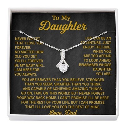 To My Daughter Necklace, Daughter Father Necklace, Daughter Gift From Dad