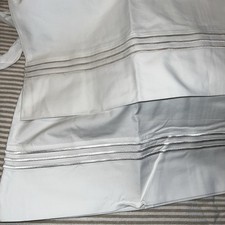 Pottery Barn Sheet Set Organic Percale Embroidered White 6869