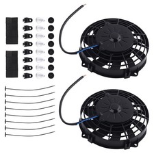 2x 10-blade Universal Cooling Fan 7 For Radiator Condenser Black 2900rpm 800cfm