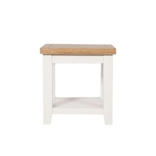 Harrogate White Lamp Side Table Solid Oak and Pine