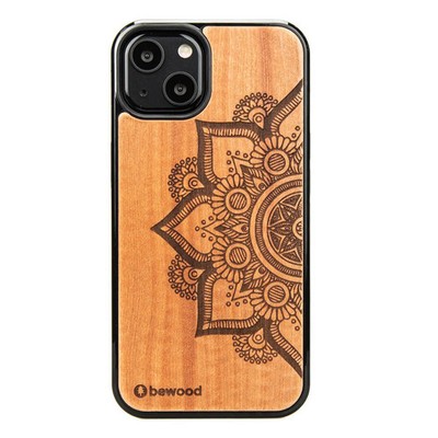 Holzhülle für iPhone 13 Bewood Apfelbaum Mandala Handyhülle Case Cover Tasche