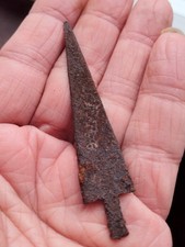 RARE AMERICAN PLAINS INDIAN STEEL ARROWHEAD SPEAR POINT 3"