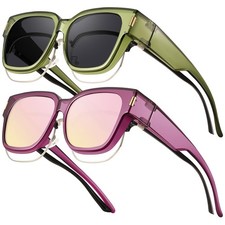 Polarized Fit Over Glasses Sunglasses for Women Men