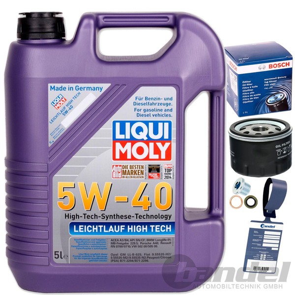 Bosch ÖLfilter 0451103336+LIQUI 5W40 ÖL FüR Renault Clio Laguna Megane Scenic 1-image