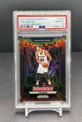 2024-25 Panini Prizm Monopoly - TIM DUNCAN - Legends Brown #/299 - #LEG5 PSA 10