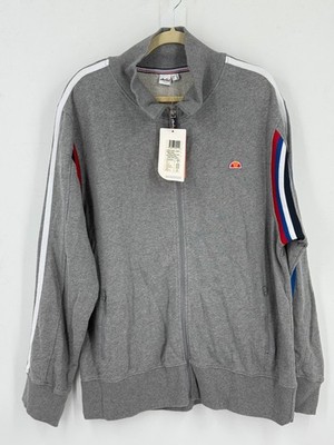 NWT Vintage y2k Ellesse Grey Turchi Track Full Zip Sweatshirt Top Men's Size XL