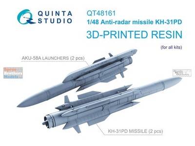 QTSQT48161 1:48 Quinta Studio KH-31PD Anti-Radar Missile Set with Launchers