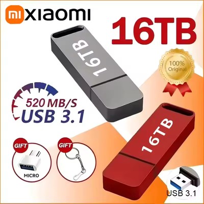 Xiaomi 16TB USB 3.2 Flash Drive Type-C High Speed Metal Pen Drive for Computer.