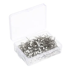 500Pcs Sewing Pins Glass Ball Head Needle Straight Quilting Pin for Fabric White