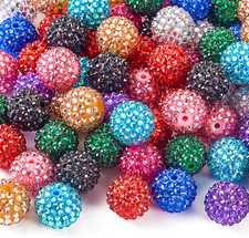 100pcs 20mm Resin Rhinestone Beads for Pens, Sparkly Disco Ball Plastic Chunky B