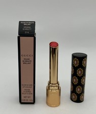 GUCCI Rouge De Beaute Brillant Shine Glow Care Lipstick 514 VIRGINIA SCARLET NEW