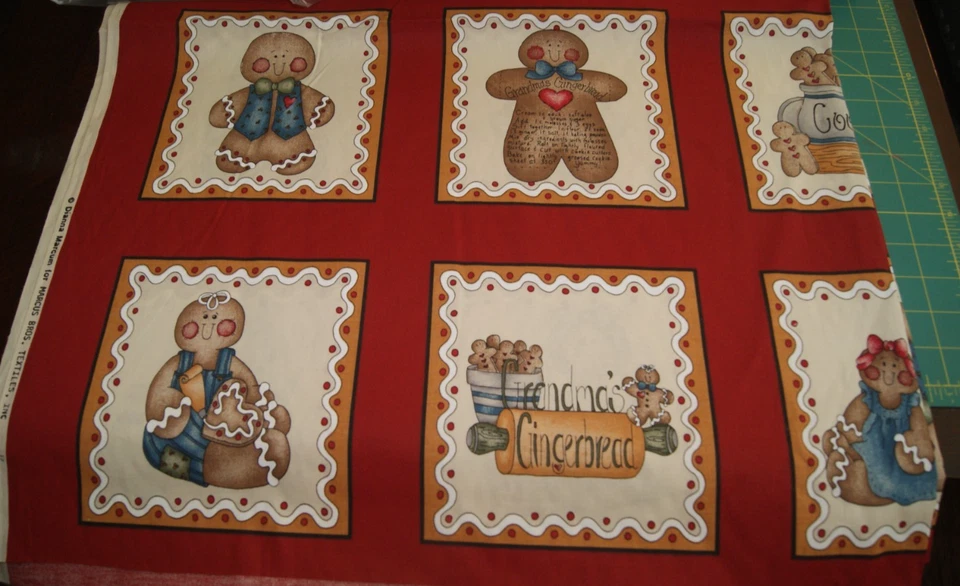 Diana Marcum Marcus Bros Grandmas Gingerbread Recipe Men 20 Block Panel Fabric - Image 2 of 4