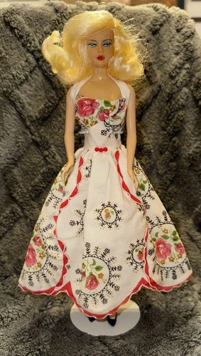 Hankie Couture Collector Toy Floral Dress Fits Barbie Fashion Doll Vintage