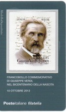 ITALY 2013 200TH BIRTH GIUSEPPE VERDE COMPOSER PHILATELIC CARD