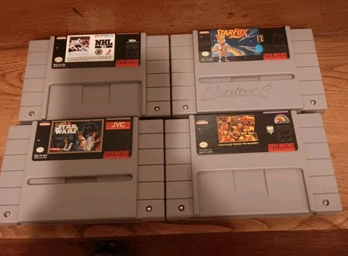SNES Super Star Wars WWF RAW Star Fox NHL 94 Super Nintendo Game Lot