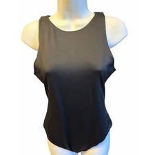 BP Black Ribbed Sleeveless Scoop Neck Bodysuit Women s Medium