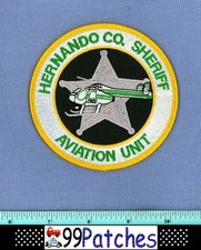 HERNANDO AVIATION FLORIDA Police Shoulder Patch HELICOPTER AIRPLANE 9M