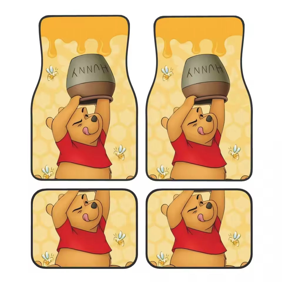 Winnie The Pooh Car Floor Mats Carpet Waterproof Universal Automotive
