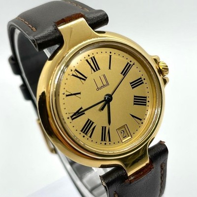 Dunhill Millennium Gold Ledergürtel Herren Grau Top Zustand Aus Japan