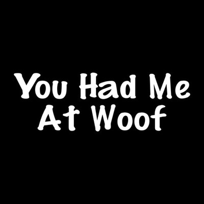 You Had Me At Woof Dog Decal Sticker White Die Cut Vinyl