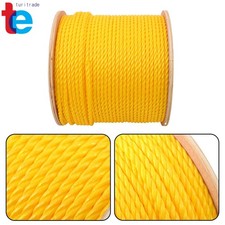 1/4 Inch by 600 Feet Twisted 3-Strand Yellow Polypropylene Rope Synthetic Cord
