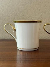 Lenox Eternal Dimension Fine Bone China Coffee Cup 24K Gold Trim Ivory USA Made
