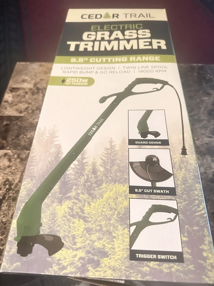 Cedar Trail Electric 9.5" Trimmer 14,000 RPM, 250W New In Box - Image 2 of 4