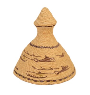 Antique Makah or Nuu-chah-nulth - Nootka  Basket Whaling Hat
