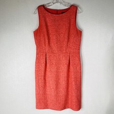 Ann Taylor Dress Womens 10 Pink A Line Sleeveless Round Neck Zip Back Poly Blend