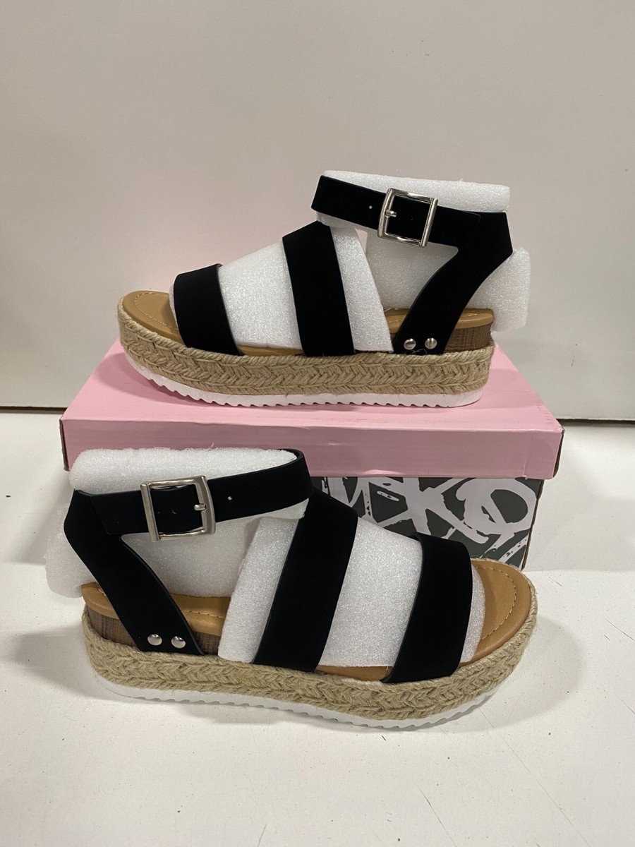 Soda Shoes Bryce Platform Sandal Black