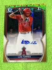 /50 Luis Torres 1st AUTO 2023 Bowman Chrome #CPA-LT GOLD SHIMMER REFRACTOR LAA